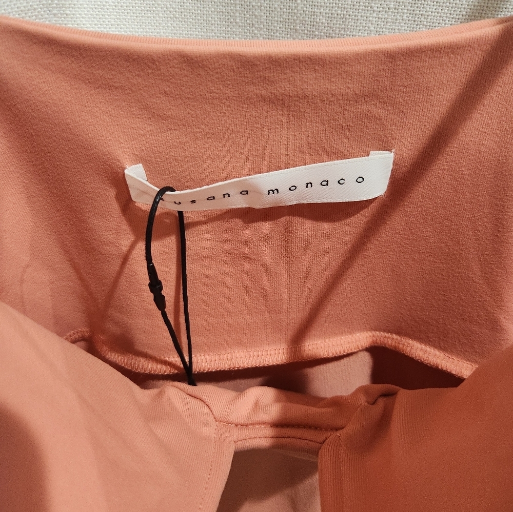 Nwt Susana Monaco Square wire string Blush Pink Mini Dress REVOLVE L - Picture 4 of 6